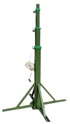 6m 10m Hand Crank Telescopic Mast for Security Pole with Self Standing Tripod Base for CCTV