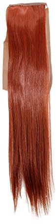 WIG ME UP - YZF-TS18-130 Haarteil, Zopf schmal Seitenzopf Cosplay Henna-Rot, Rostrot glatt 18inch/ 45cm Band Haar-Klammer Haarverlängerung