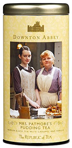 The Republic of Tea Downton Abbey Mrs. Patmore's Pudding Tea, 36 Teebeutel in Metalldose - Schwarzer Tee mit einem Touch Karamell und Vanille in hübscher Downtown Abbey Metalldose