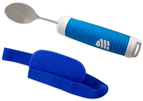 Afh-Webshop 1243802-02 - Cuchara adaptable, cubiertos, correa de mano, ayudante para comer