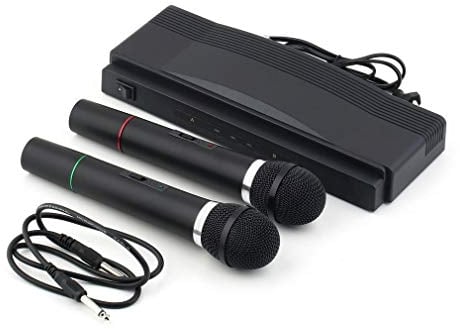 TEMPO DI SALDI Kit Coppia Di Microfoni Senza Fili Con Ricevitore Wireless Professionale Karaoke