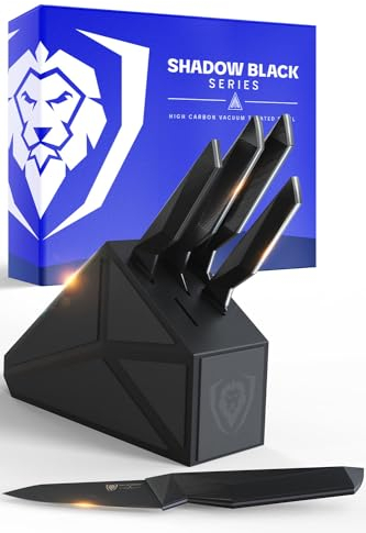 DALSTRONG Knife Block Set - 5-Piece - Shadow Black Series - Black Titanium Nitride Coated German HC Steel