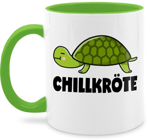 Tasse Tassen 325ml - Statement - Chillkröte - 325 ml - Hellgrün - kaffetassen sprüche statements kröte kaffeetassen statement-tasse frohes neues jahr chill kaffeetasse new year turtle mug