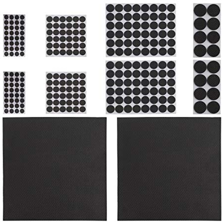 Relaxdays Möbelstopper 250er Pack, rutschfest, Aufkleber, zuschneidbare Platten, runde Eva-Pads, versch. Größen, schwarz, 10024337