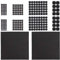 Relaxdays Set de 250 Piezas Goma Antideslizante Muebles, Protector Suelo, Almohadillas Adhesivas, Varios Tamaños, Negro