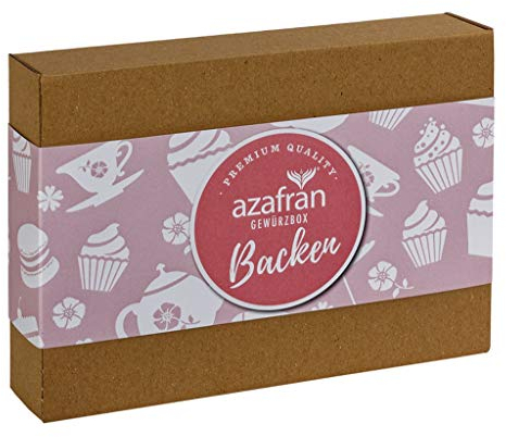Azafran Gewürze Set Backen - Gewürzbox Geschenkset für Hobbybäcker