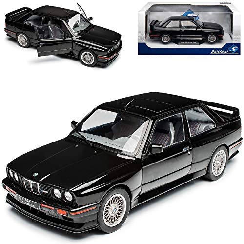 B*M*W 3er E30 M3 Coupe Sport Evolution Schwarz 1982-1994 1/18 Solido Modell Auto mit individiuellem Wunschkennzeichen