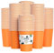 YANGTE 120Pcs Orange Paper Cups 9oz Disposable Party Cups Biodegradable and Compostable Drinking Cups for Birthday Party, DIY, BBQ - 250ml
