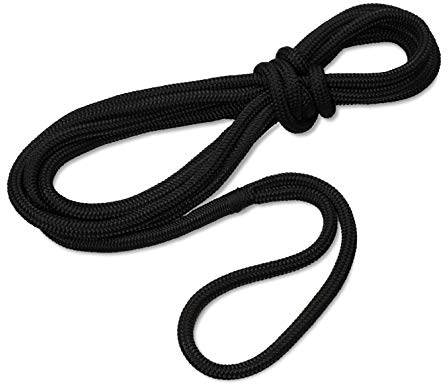 Seilflechter - Festmacher 12mm Ø, 8m Länge, 40 cm Auge gespleißt & getakelt, Taifun Festmacherleine fürs Boot in Schwarz, 2500 daN