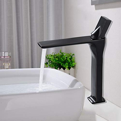 Linyuan Rubinetto per lavabo ORB Lavabo da bagno Rubinetto in ottone alto Miscelatore monocomando per lavello a vaso monocomando