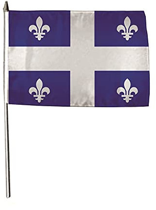 U24 Flagge Fahne Stockflagge Quebec 30 x 45 cm Stockfahne 3er Pack