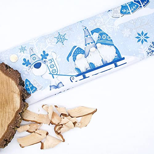 Stoffschreinerei Baumwollstoff Wichtel Weihnachten eisblau