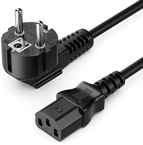 New Net - Cavo di Alimentazione corrente Spina elettrica per TV Televisione Dispositvi Elettronici Elettrodomestici Televisore universale Apparecchiature Elettriche[Shuko - C13 F - Tripolare - 180cm]