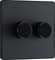 BG Electrical Intelligent Double Wall Dimmer Switch, 2 Way, Screwless Front Plate, Evolve, Matt Grey, 200W, PCDMG82B