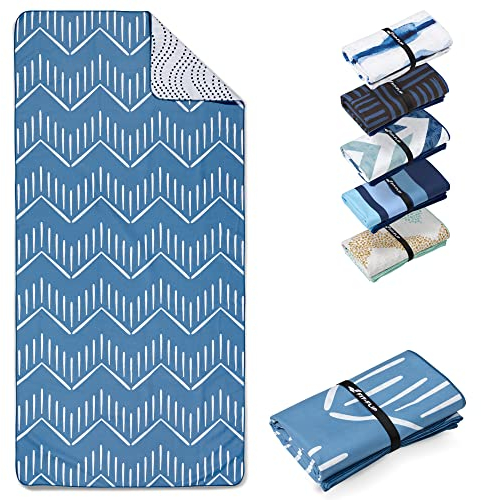 Fit-Flip Strandtuch XXL - Mikrofaser Badetuch - Strandtücher leicht und schnelltrocknend - 100% recyceltes Mikrofaser Handtuch - Strandhandtuch zum Baden (Brushes 200x90cm)