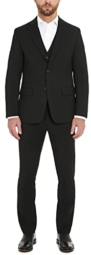 Tommy Hilfiger TH Flex Modern Fit Suit Separates Vest, Black, Large