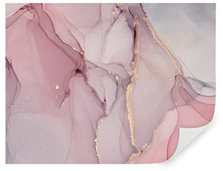 TAPEKO Papier Peint 3D Panoramique Marbre 400x280 cm style 3D Abstraction Flux rose avec or Papier Peint intissé pour Chambre Salon Personnalisé Décoration Murale u10293