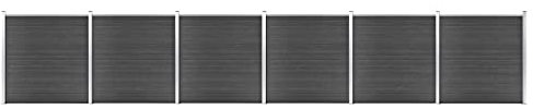 HOMIUSE Zaunelement Set WPC 1045x186 cm Schwarz Gartenzaun Sichtschutz Zaun Sichtschutz Garten Sichtschutz Terrasse Zaunelement Langlebig und Beständig Gegen Fäulnis oder Rost