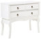 Beliani Table Rustique Console Sellette Champêtre à 3 Tiroirs Blanche Festonné MDF Lamar