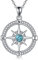 VONALA Kompass Halskette 925 Sterling Silber Kompass Anhänger Türkis Halskette Graduierun Gsschmuck Geschenk für Damen Frauen Herren
