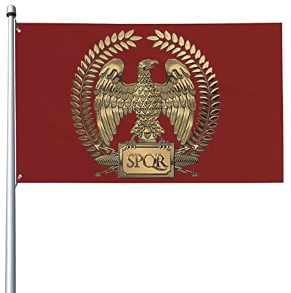 Bandera SPQR de águila imperial romana dorada, 3x5 pies, resistente a los rayos UV, calidad duradera, decoración de patio, pancartas de jardín interior