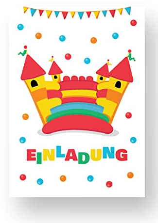 Friendly Fox Spielplatz Einladung, 12 Kinder Einladungskarten Indoor Spielplatz für Kindergeburtstag Mädchen & Junge, Einladungskarten Set mit Umschlag