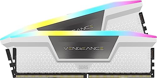 CORSAIR VENGEANCE RGB DDR5 RAM 64GB (2x32GB) 5600MHz CL36 Intel XMP iCUE Compatible Computer Memory - White (CMH64GX5M2B5600C36W)