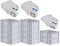 PROREGAL SuperSparSet 10x Eurobox NextGen Grip mit Scharnierdeckel und blauen Schiebeschnappverschlüssen, HxBxT 22x40x60cm, 44 L, Grau, Griffe geschlossen, Eurobehälter, Transportbox
