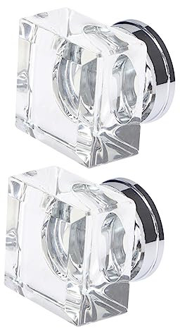 DOITOOL 2pcs Square Crystal Knobs for Cabinet Doors and Dressers Sturdy Artificial Crystal Material Smooth Edges Easy to Install Furniture Accessories
