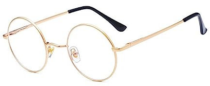 LHSDMOAT Small Round Clear Lens Lennon Style Hippie Glasses for Women Men Circle Metal Frame Carnival cosplay Non Prescription Eyeglasses