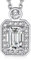 MomentWish Halskette Damen Viereckig, 1 Karat Moissanite Diamant Kette Silber 925 mit Diamant Halo Anhänger mit Geschenkbox für Frauen Freundin