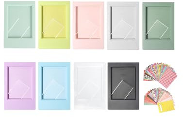 9pcs Desktop Photo Frame 3inch Colorful Picture Frames Fit for Instax Mini Series Camera With Film Border Sticker