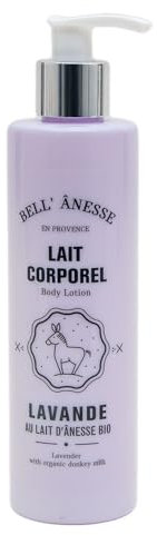 Label Provence - Französische Körperlotion mit Bio-Eselsmilch - Lavendelduft - Körperfeuchtigkeitspflege für trockene Haut - 250 ml Flasche