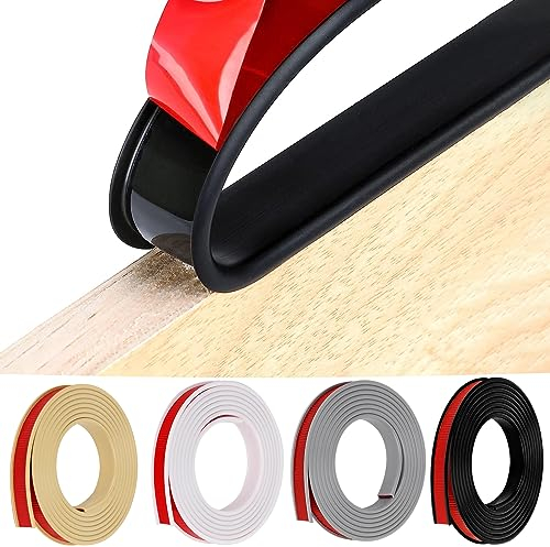 U-Form Selbstklebend Möbelkantenband, 40mm x 5m Flexible TPE Faltbarer Kantenschutz Gummi für Schrankkanten, Abschlussleiste, Deckenkanten, Arbeitsplatten (Schwarz)