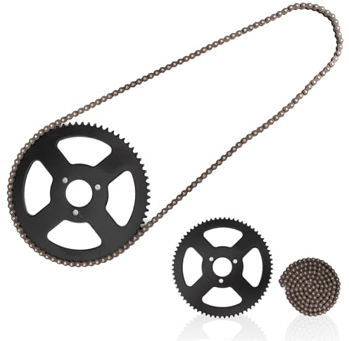 ANKROYU Complete Replacement Chain Kit for Mini Bikes, 25H 144 Links with Steel Sprocket - High Durability for 49cc-50cc Pocket Bike, Dirt Bike, ATV, Quad, Easy Install