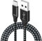 MMOBIEL Cable USB-C (1m) Trenzado Nylon USB-A a Type-C Cable 18W 480Mbps - Compatible con iPhone 16 15, iPad, MacBook, Samsung Galaxy S25 S24 S23 S22 S21, Tabletas, Portátiles, etc. - Blanco/Negro