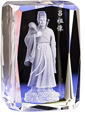 KGADRX Kristallglas-Statuen und Figuren, Geschenke, Lv Zu-Statue, Ornamente, Glaswürfel, Gravur, Skulptur, Geburtstagsgeschenke für Heimdekoration