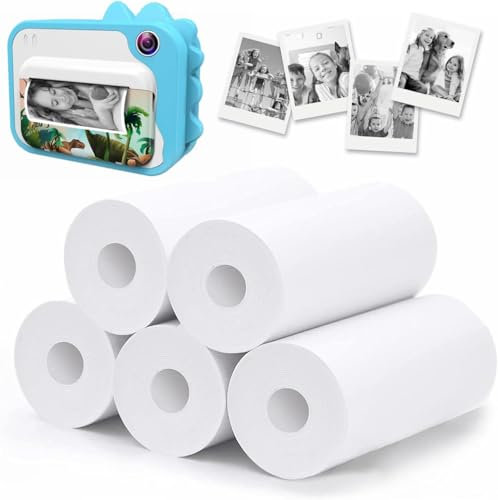 Printer Paper,5 Rolls for Kids Instant Print Camera,PBA-Free Printing Thermal Print Paper Set Portable Refill Print Paper