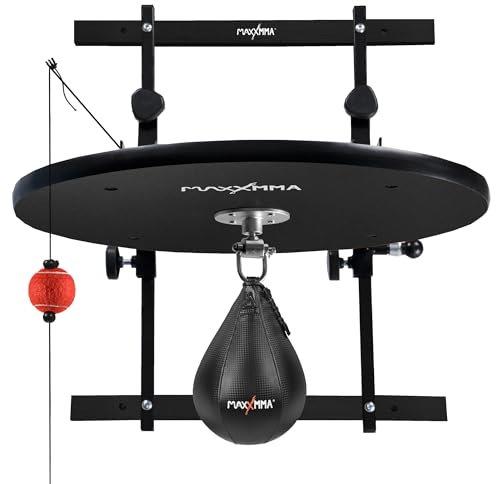MaxxMMA Höhenverstellbare Heavy Bag Speed Bag Plattform + patentierter Reaktionsball