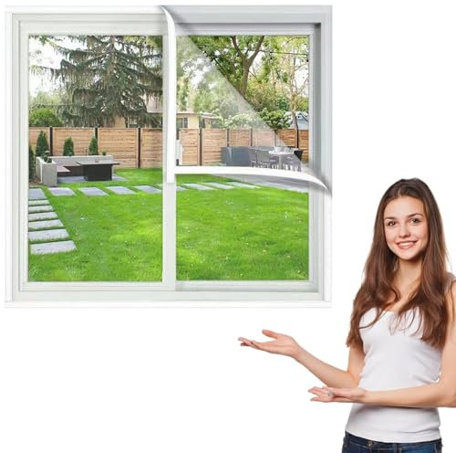 165x200cm Fliegengitter Fenster ohne Sägen & Bohren Mückengitter Fliegenschutz Moskitonetz ausziehbar