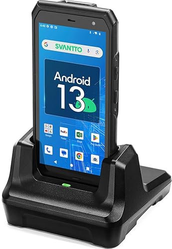 SVANTTO Android 13 Barcode Scanner, Honeywell 1D/2D/QR Scan Engine, 4+64GB, Bluetooth 5.1, WiFi, 4G LTE, NFC, 5000mAh große Batterie, 5.5 Handheld Rugged PDA für WMS Management.