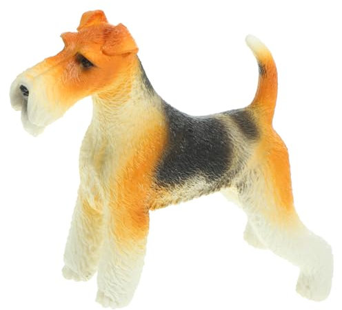 PHENOFICE Gartenfigur Jagdterrier Modell Hund Aus Kunststoff Kleine Hundestatue Für Tisch Und Gartendekoration Wetterfestes Deko Hundemodell Für Zuhause Und Büro