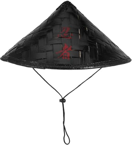 GALPADA Hut Bambusgewebe Atmungsaktiver Tragbarer Samurai-hut Für Cosplay Und Bühnenauftritte Für Erwachsene Mit Schwarzem -design Durchmesser