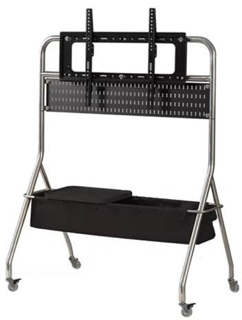 WNGJZZYC Mueble de TV Portátil con Ruedas, Mueble Television Móvil Moderno, Mueble para TV con Ruedas de 360° y Estantes de Acero Inoxidable, para el Hogar, la Oficina, el Hotel(Black)