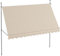Outsunny Toldo Manual Retráctil 3,5x1,2 m Toldo Exterior Terraza Enrollable Altura Ajustable con Manivela 210-300 cm Sin Taladro Protección UV30+ para Balcón Jardín Arena