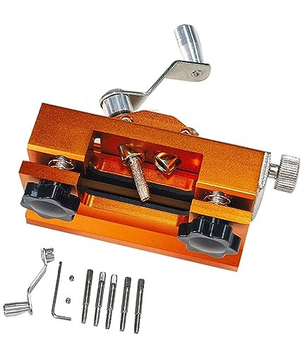 Qusedwey Tragbare Kettensägen-Schärfvorrichtung, Kettensägenschärfer Aus Aluminiumlegierung mit Schleifer, Kettensägen-Bohrer-Schärfwerkzeug, Einfache Installation, Einfach zu Bedienen