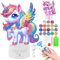 Homgaty Einhorn Geschenke für Mädchen 5 6 7 8 9 10 Jahre, Bastelset Diamond Painting Kinder Mädchen, Kreative Nachtlicht Basteln am Kindergeburtstag, Weihnachtsgeschenke für Kinder 6-12 Jahre