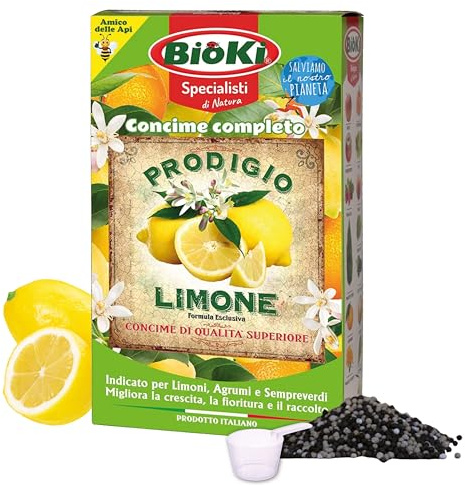 [Antika Officina Botanika] Amalfi concime biostimolante granulare per Limoni [migliora la fioritura] [Evita la cascola dei frutticini] [Concime Energizzante 900 g]. (PRODIGIO LIMONE)