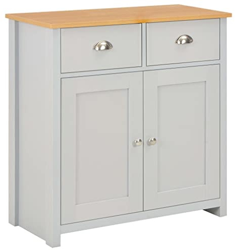 CKioict Sideboard Grau Sideboard Grau sideboards Schrank for Büro Innenraum 79 x 35 x 81 cm
