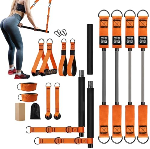 Tragbare Pilates Bar Set - Fitnessgeräte Für Den ganzen Körper - Tragbare Pilatesgeräte Für Schultern Taille Beine Home Wohnung Fitnessstudio